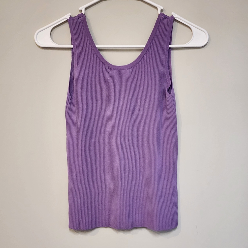 Yves Saint Laurent Purple Ribbed Tank Top - Picture 4 of 7